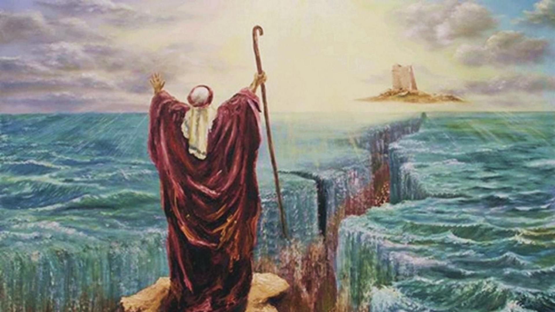 Het splijten van de zee geen woorden maar daden